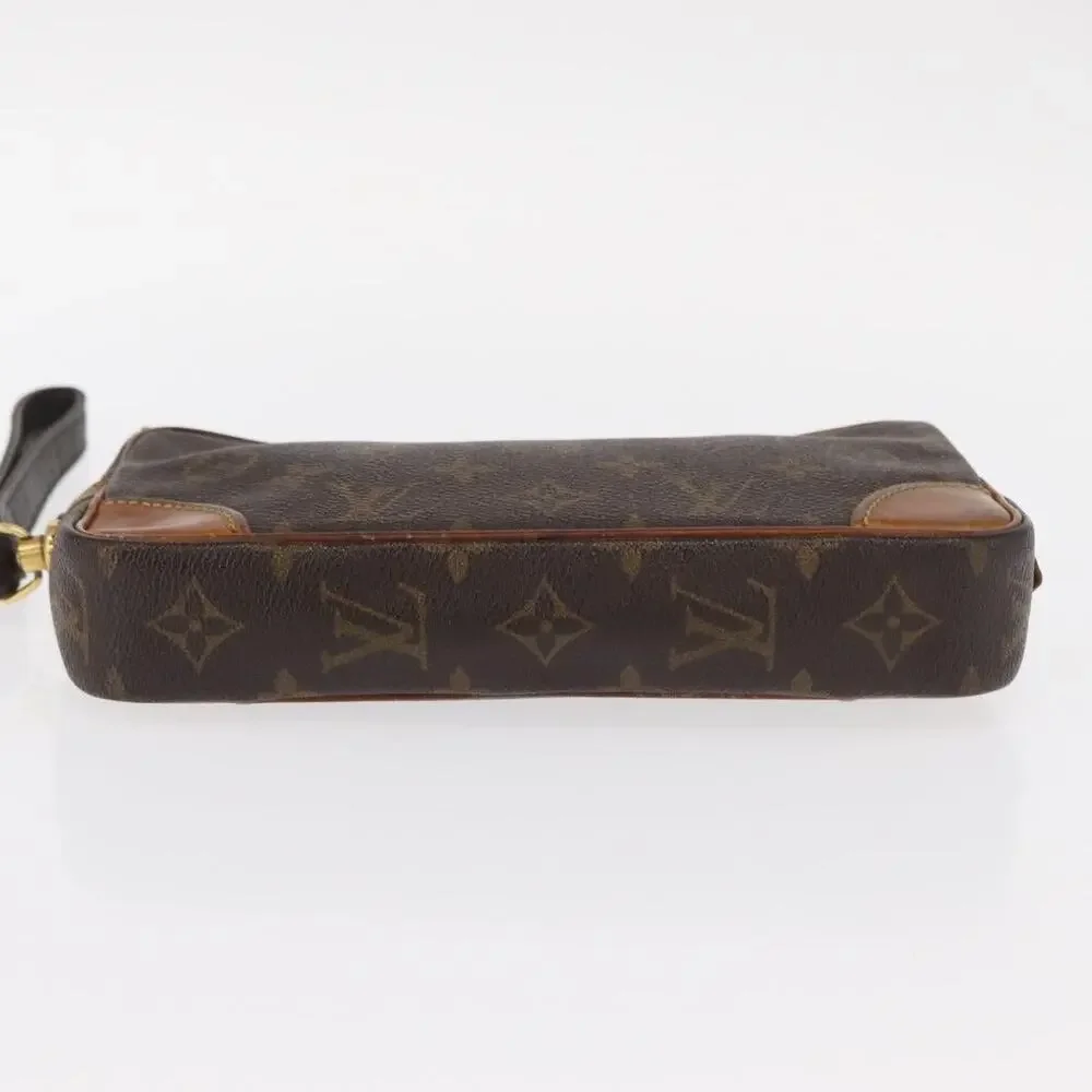 Louis Vuitton Monogram Marly Dragonne PM Clutch Bag Brown